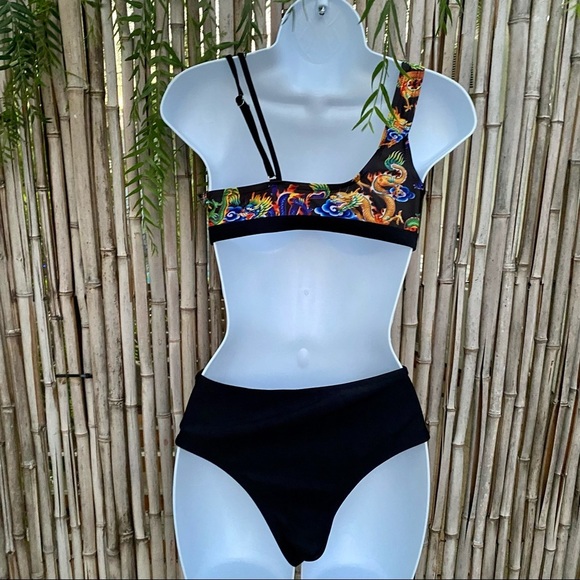 Shein Chinese Dragon Print Bikini Swimsuit sz S - Picture 7 of 9